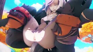 Шэнь Хэ получает грубый анальный трах от митачурла - Genshin Impact порно